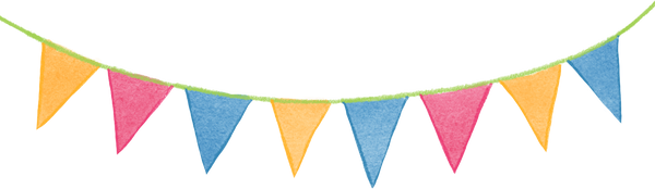 Stylized Watercolor Circus Bunting Flags